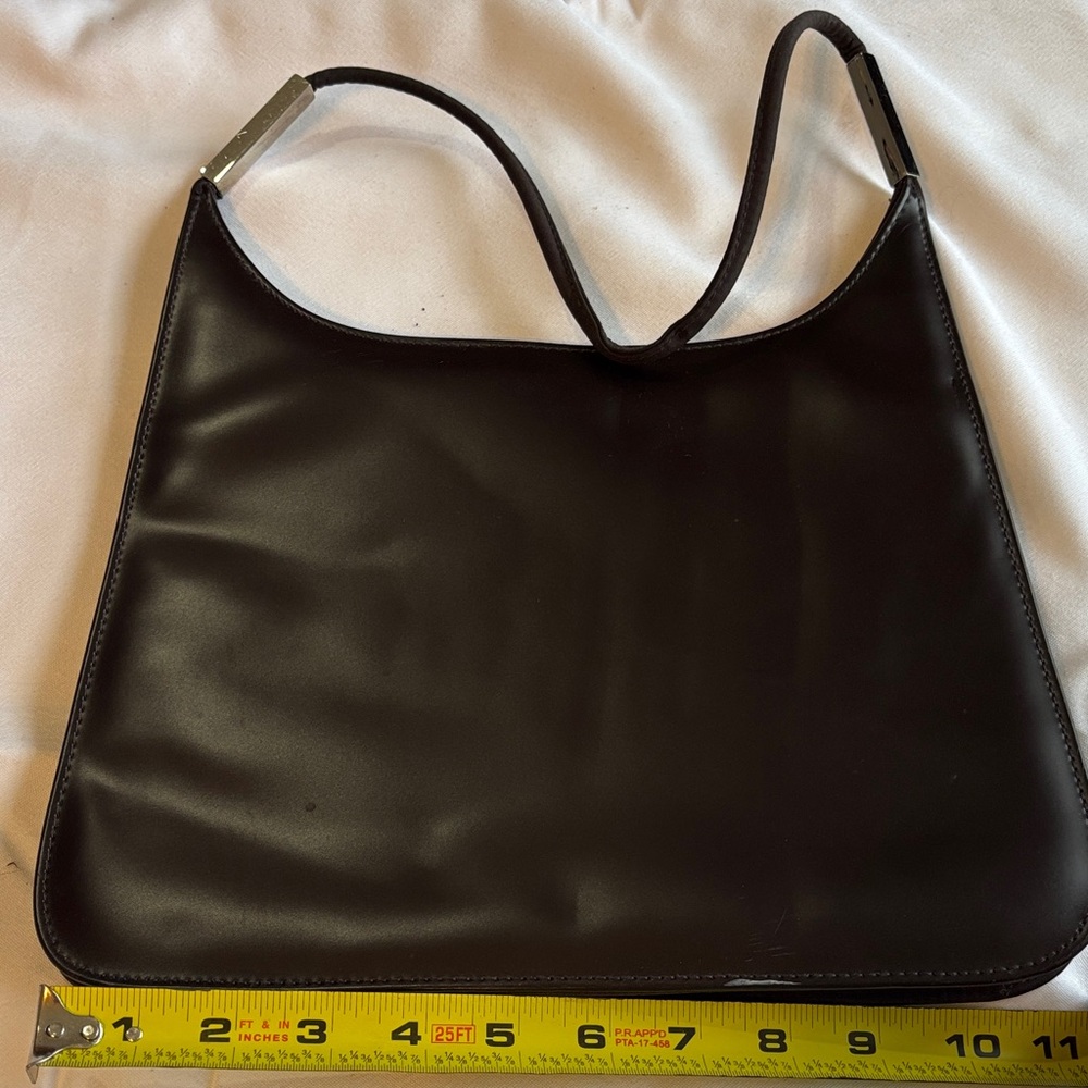 Dark brown Shoulder Bag with silver accents